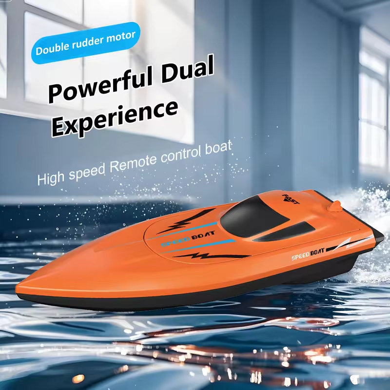 Rc Hobby Grade Boat - NEW2.4Gリモコンスピードボート（大人用）– デュアルモーター搭載の高速電動RCボートおもちゃ、プールや屋外遊び用の防水モデル