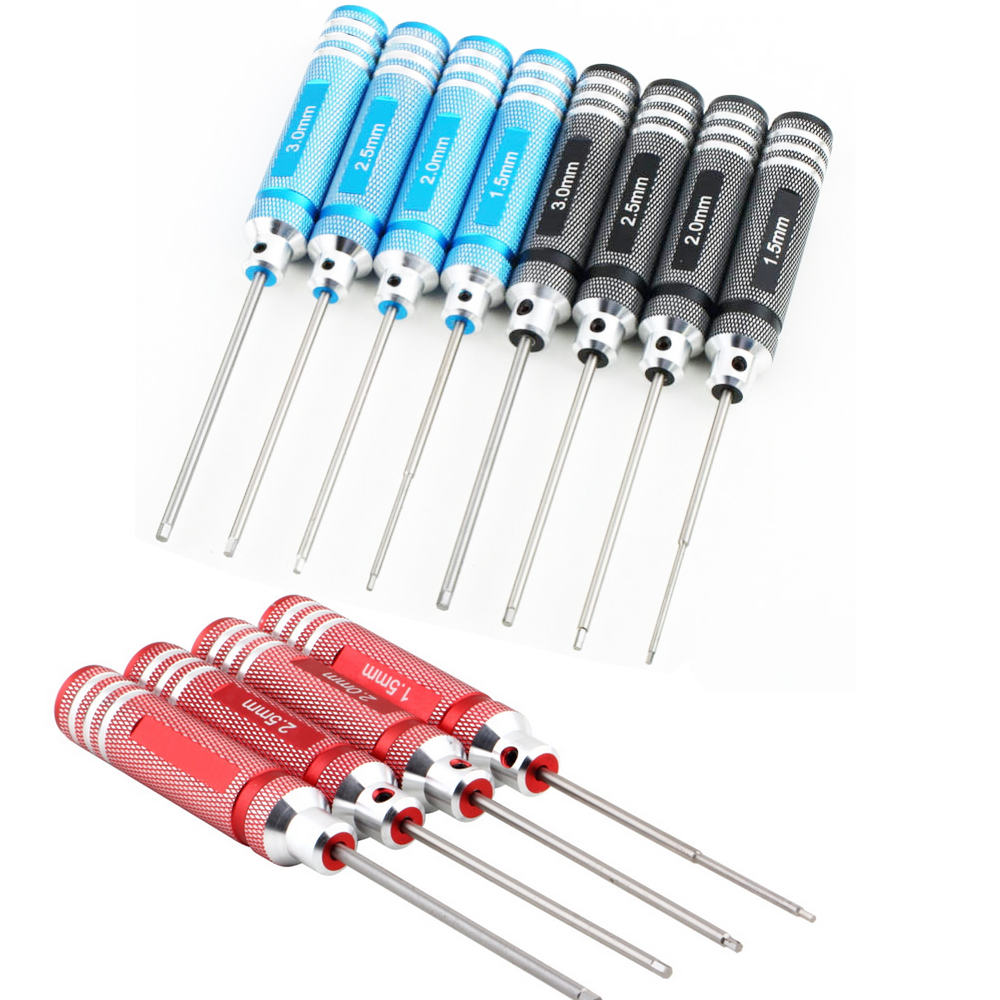 Rc Hobby Electric Screwdriver - RCツール 4本組 六角ネジドライバーセット チタンメッキ 硬化処理済み 1.5