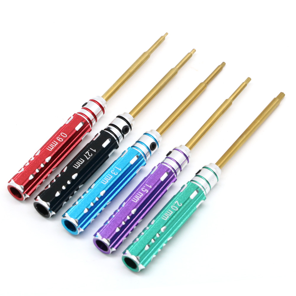 Rc Hobby Electric Screwdriver - 六角ネジドライバーセット,同軸チタンドライバー,1:24 rc,クローラートラック,ミニrc,0.9mm, 1.27mm, 1.3mm, 1.5mm, 2.0mm,