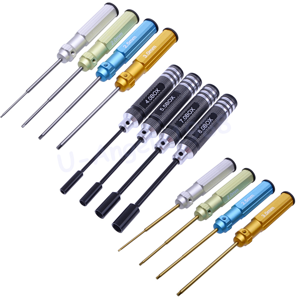 Rc Hobby Electric Screwdriver - RCツール 4本セット 六角ドライバーセット チタンコーティング 焼入れ処理済み 1.5