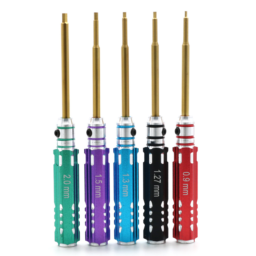 Rc Hobby Electric Screwdriver - 六角ネジドライバーセット,同軸チタンドライバー,1:24 rc,クローラートラック,ミニrc,0.9mm, 1.27mm, 1.3mm, 1.5mm, 2.0mm,