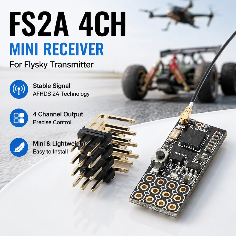Rc Hobby Rc - FS FS2A-4CH 4チャンネルPWM受信機 4CH無線RXモジュール 固定翼RC航空機 ラジコン模型