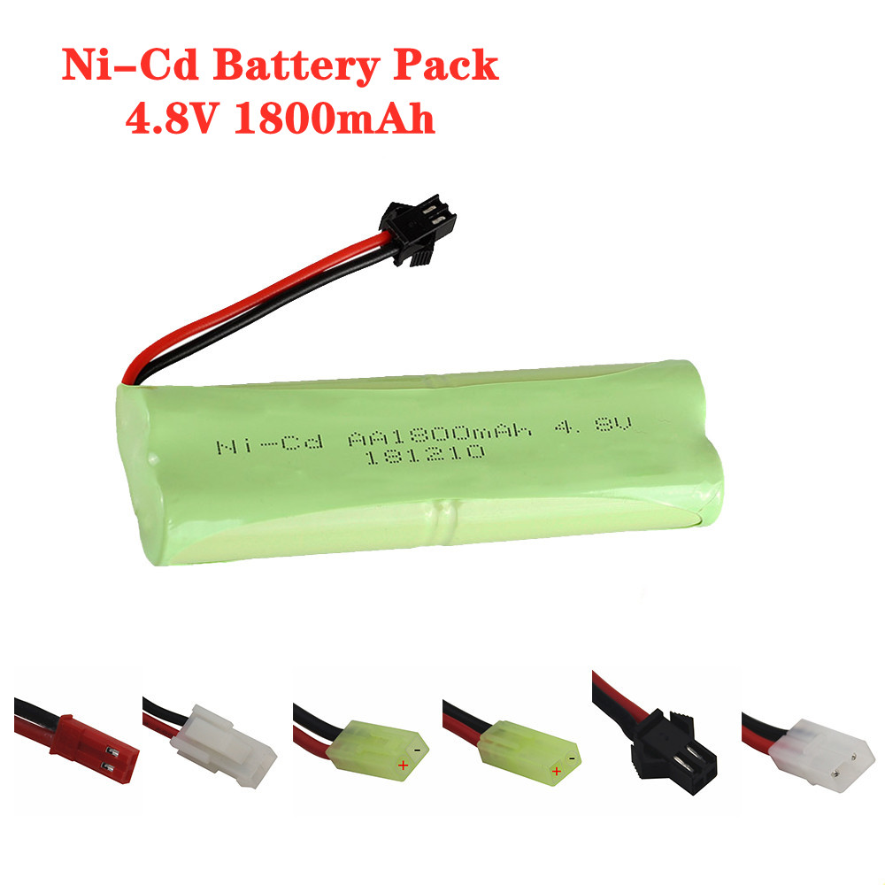 Rc Hobby Parts - リモコン玩具用充電式リチウム電池,4.8v,1800mah,4.8v,rcおもちゃ,ボート,ガレージモデル,施設,おもちゃの部品用