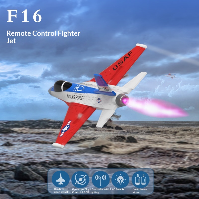 Rc Hobby Jet Plane - VOLANTEXRC F‑16 RC戦闘機 2チャンネル LEDライト付き EPPフォーム固定翼機