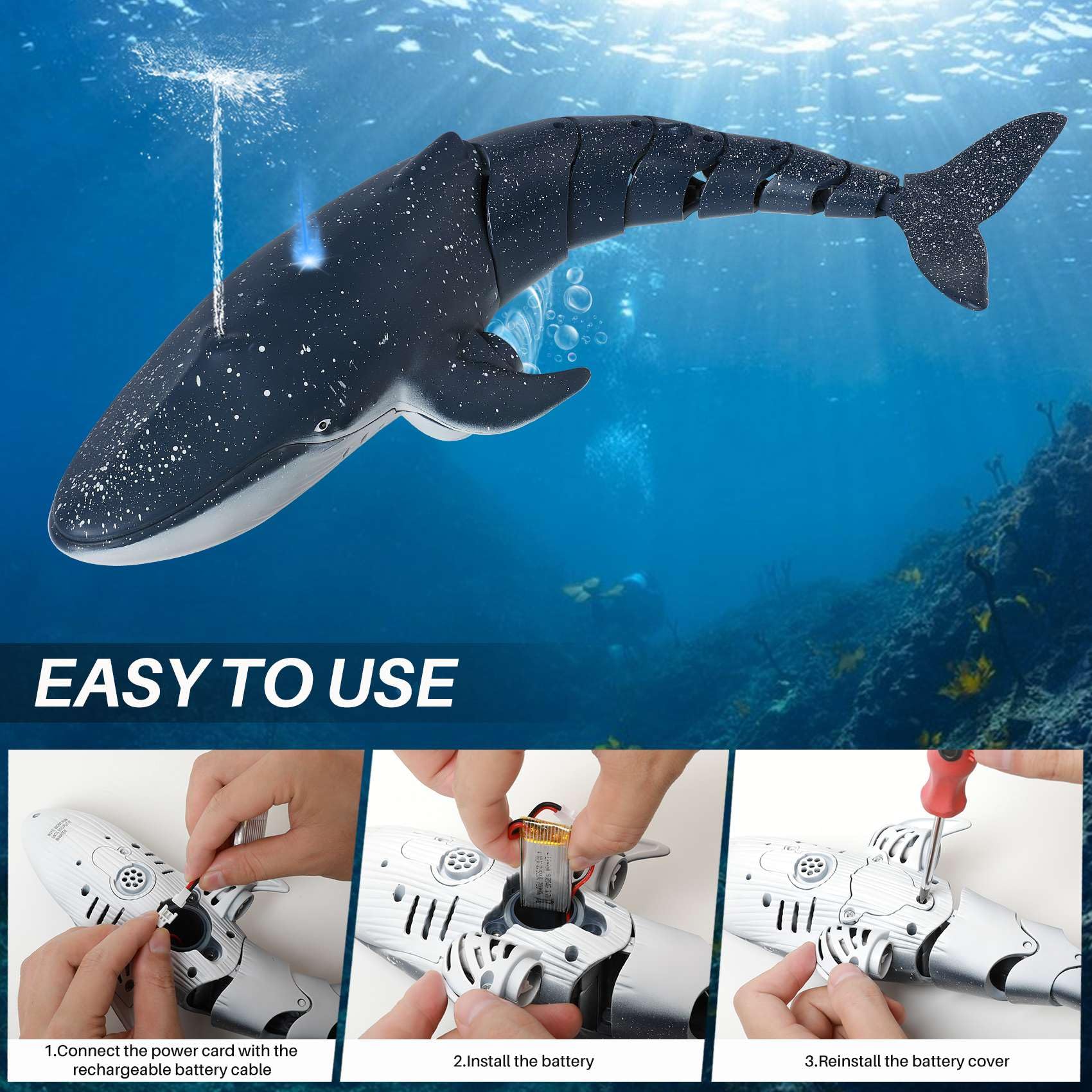 2.4G RC シャチのおもちゃ、電動リモコンシャーク、水ス - Rc Hobby Grade Boat のレビューと価格